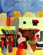 August Macke Markt in Algier Germany oil painting artist